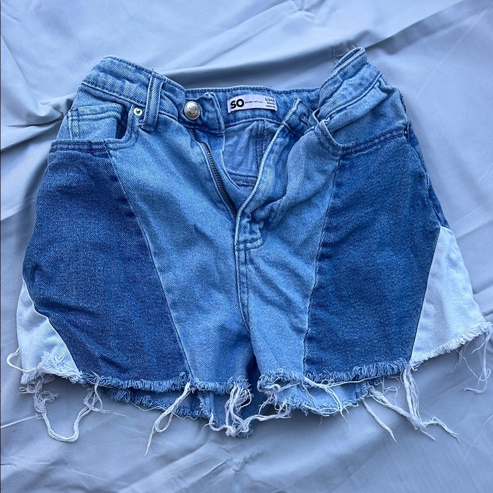 SO Blue Jean Shorts with Distressed Hem